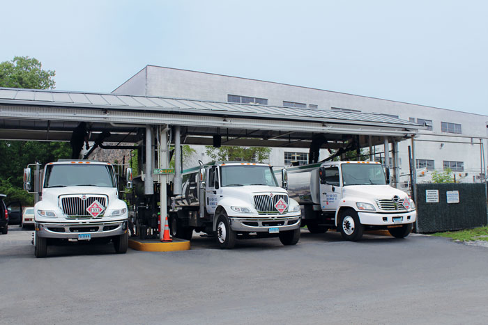 Three trucks.
