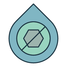Blue raindrop icon.