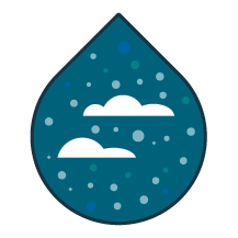 Raindrop icon clouds.