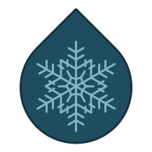 Raindrop icon snowflake.