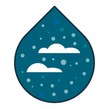 Raindrop icon cloud.