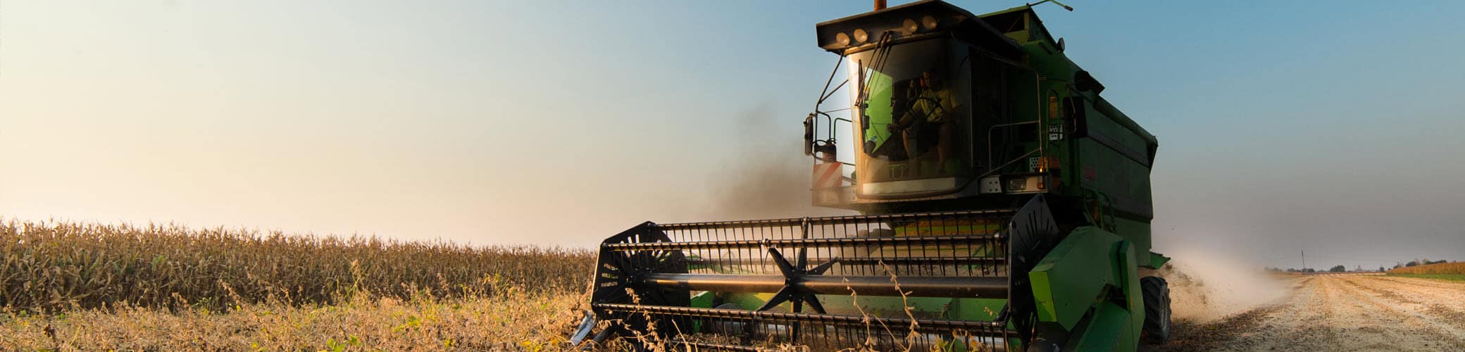 Farm equipment in a field