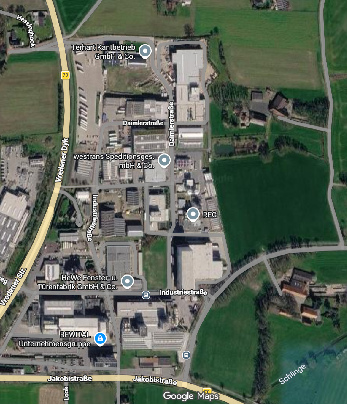 Google maps screenshot of Germany.